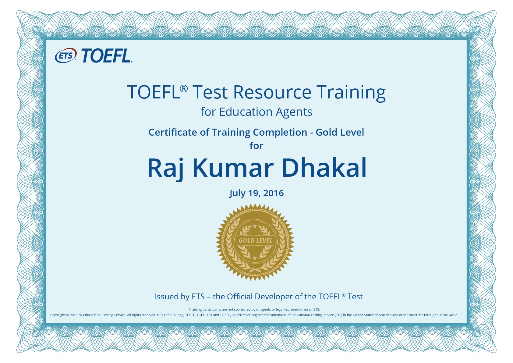 TOEFL Trained Agent